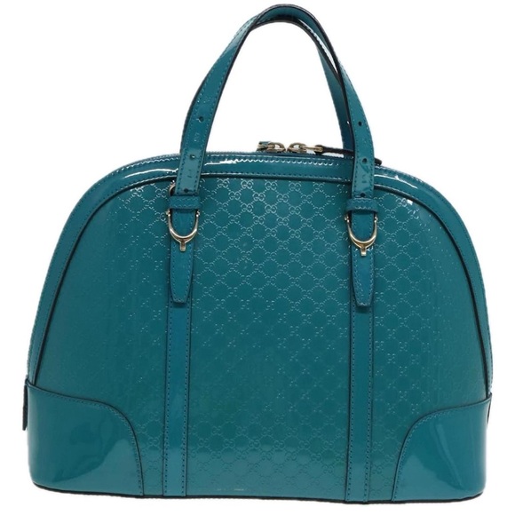Auth Gucci Micro GG Turquoise 2Way Leather Bag - Picture 2 of 9